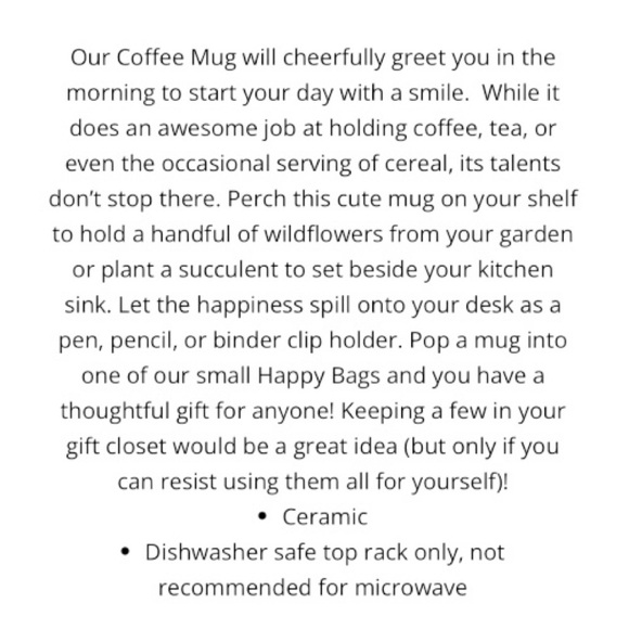 Natural Life Artisan BE HAPPY Cottagecore Bohemian Ceramic Mug NEW - Picture 4 of 9